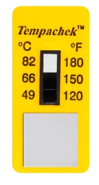 Vertical temperature monitoring label