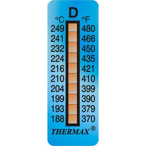 Digi-Sense Irreversible Temperature Labels - 8-Point, 160-230°F (71-110°C), 25 Per Pack